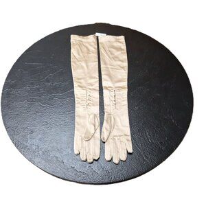 Carolina Amato Bridal Opera Gloves Pearl Buttons Shoulder Length Bridgerton Luxu